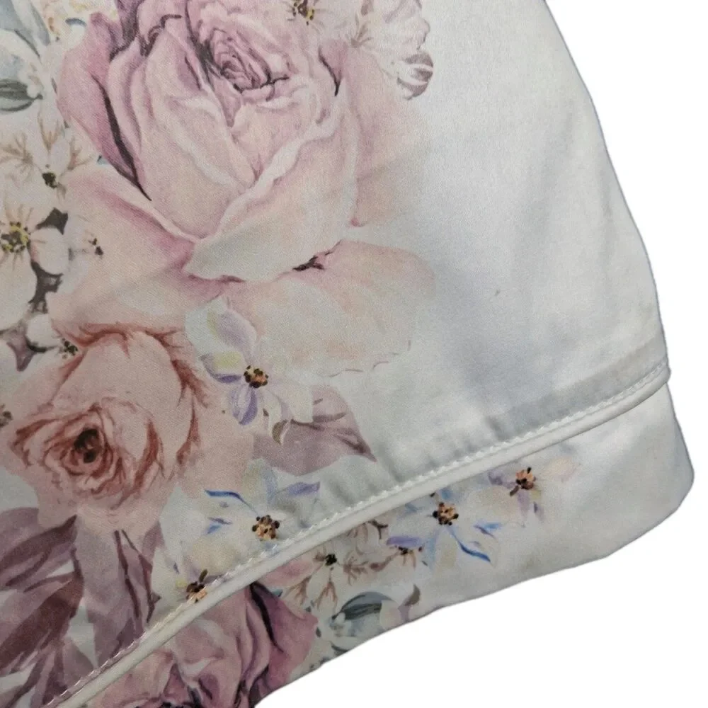 Le Rose Pajama Satin Pants Rose Motif Size XS Cottagecore Feminine